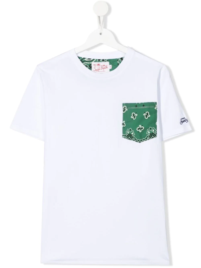 Mc2 Saint Barth Teen Paisley-print T-shirt In White
