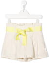 MONCLER PLEATED BOW-DETAIL SHORTS