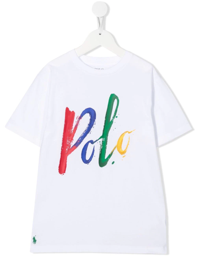 Polo Ralph Lauren Kids' Logo-print Short-sleeved T-shirt In White