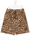 Miss Blumarine Animal Print Shorts In Brown