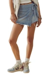 Free People Emmy Nonstretch Denim Skort In Light Blue Wash