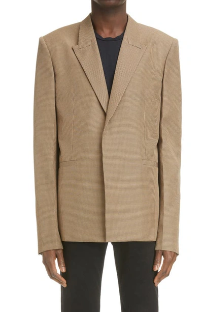 Givenchy Oversized-shoulder Houndstooth-twill Blazer In Marron Clair Mar