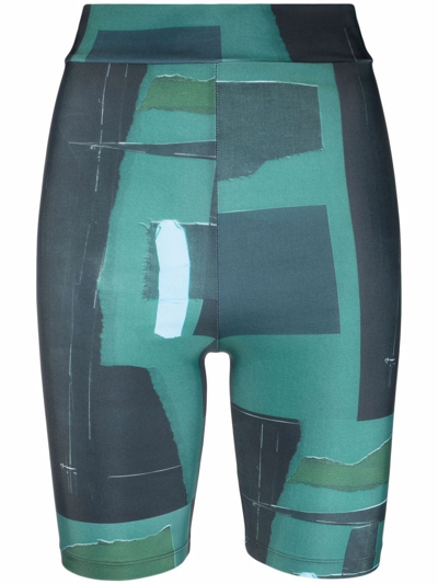 Henrik Vibskov Graphic-print Shorts In Green