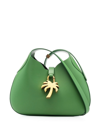 Palm Angels Palm Tree Leather Shoulder Bag In Green