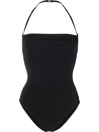 Saint Laurent Square-neck Swimsuit In Black
