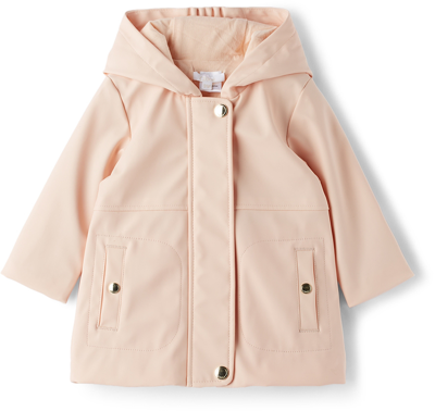 Chloé Single-breasted Hooded Coat In Pink