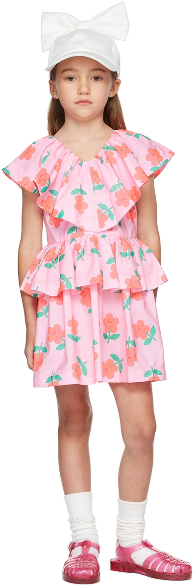 Crlnbsmns Kids Pink Floral Dress In Haha Flower