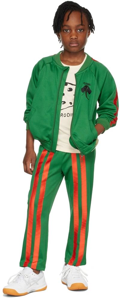 Mini Rodini Kids Green Stripe Track Jacket