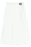 Moncler Adjustable Buckle-belt Skirt In White