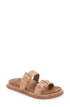 Ulla Johnson Kiera Raffia Dual-buckle Slide Sandals In Beige