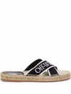 OFF-WHITE OFF-WHITE WOMEN'S BLACK FABRIC SANDALS,OWIB011S22FAB0011001 36