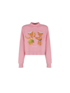 Palm Angels Dancing Bears Printed Cotton-jersey Sweatshirt In Pink