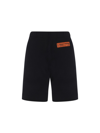 Heron Preston Logo-patch Organic-cotton Knee-length Shorts In Black
