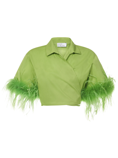 Giuseppe Di Morabito Feather Sleeve Shirts In Green