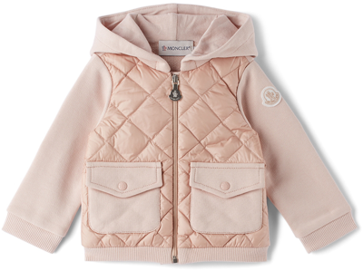 Moncler Baby Pink Down Hoodie In 514 Light Pink