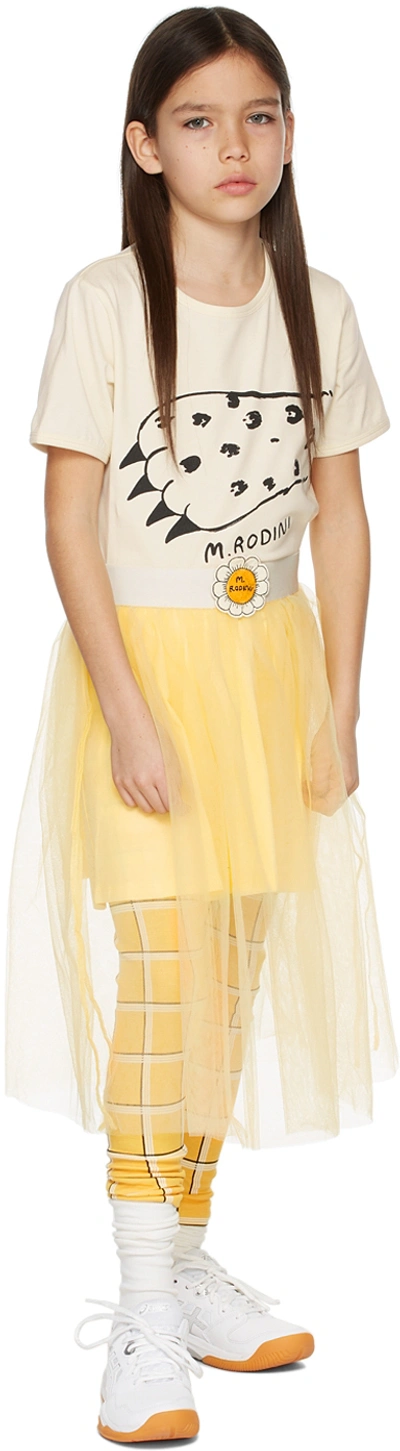 Mini Rodini Kids Yellow 'm.rodini' Flower Tulle Skirt
