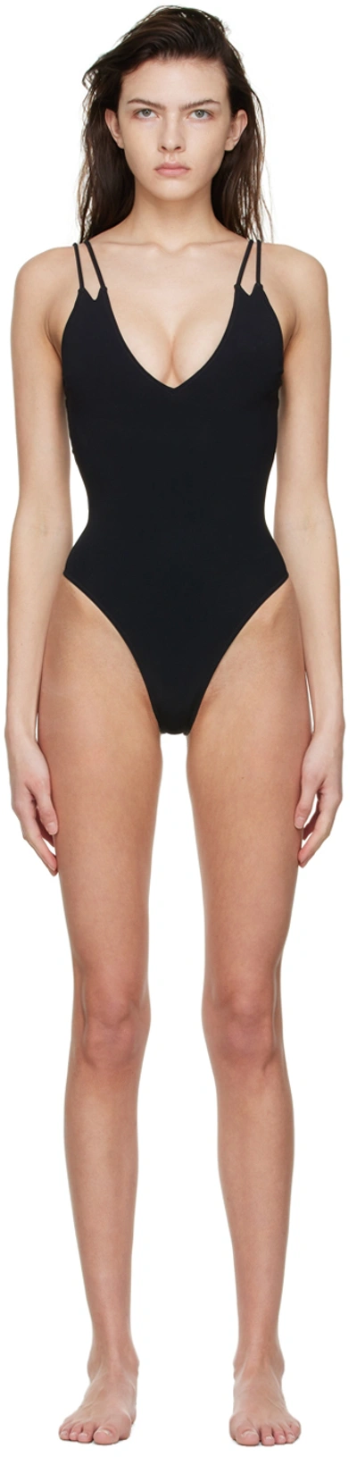 Agent Provocateur Black Lorna One-piece Swimsuit In 001710 Black/gold