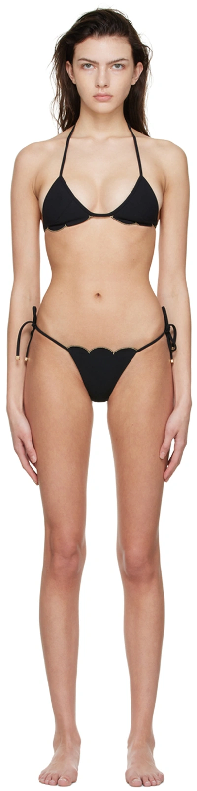 Agent Provocateur Black Lorna Bikini Top In 001710 Black/gold