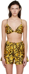 Versace Bralette With A Baroque Print In A7900 Gold + Print