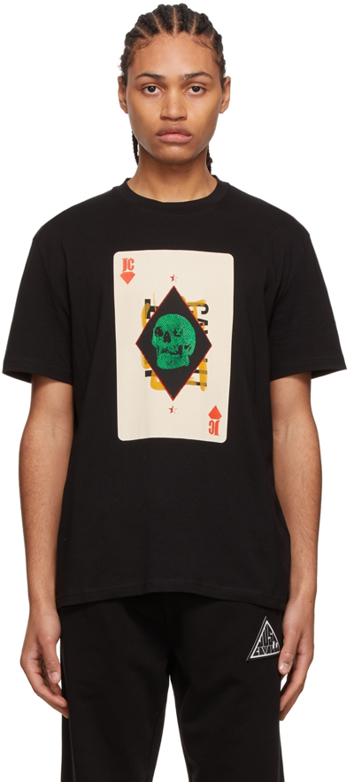 Just Cavalli Men's Crystal Skull Card Graphic T-shirt In Black
