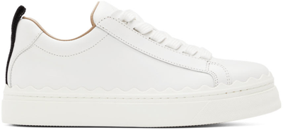 Chloé White Lauren Sneakers In 101 White