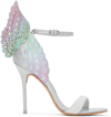 Sophia Webster Silver Iridescent Evangeline Heeled Sandals In Holographic & Multi