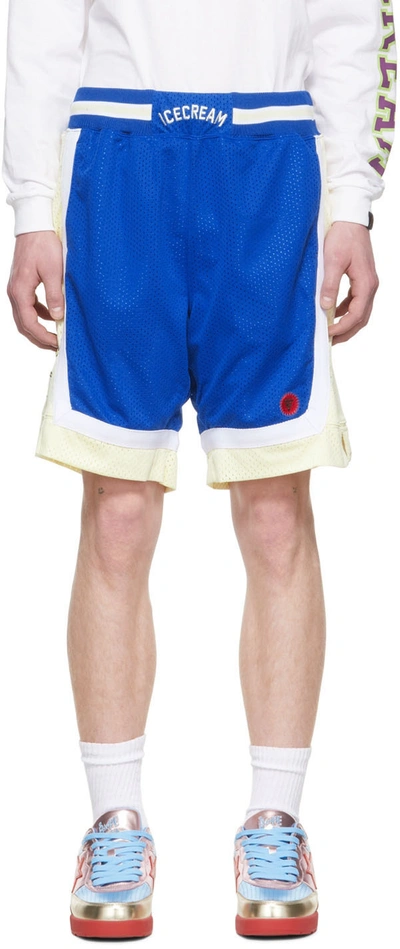 Icecream Cone And Bones Logo-embroidered Woven Shorts In Blue