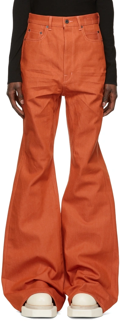 Rick Owens Orange Bolan Jeans In 53 Orange