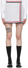 Thom Browne Wrap-effect Striped Waffle-knit Cotton Mini Skirt In Lt Grey 055