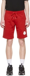 MONCLER RED COTTON SHORTS