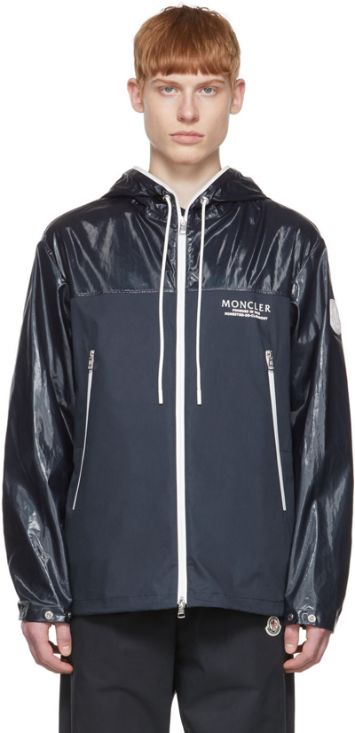 Moncler Vaugirard Cotton Hooded Jacket In Navy