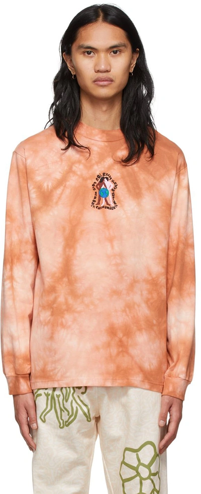 Carne Bollente Embroidered-motif Tie-dye Sweatshirt In Orange