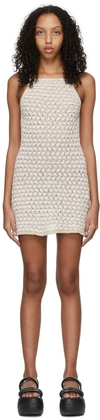Marco Rambaldi White Cotton Mini Dress In 01 Rope-white