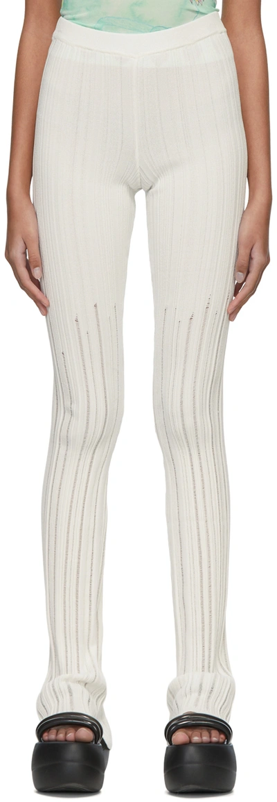 Marco Rambaldi White Viscose Trousers In 00 White
