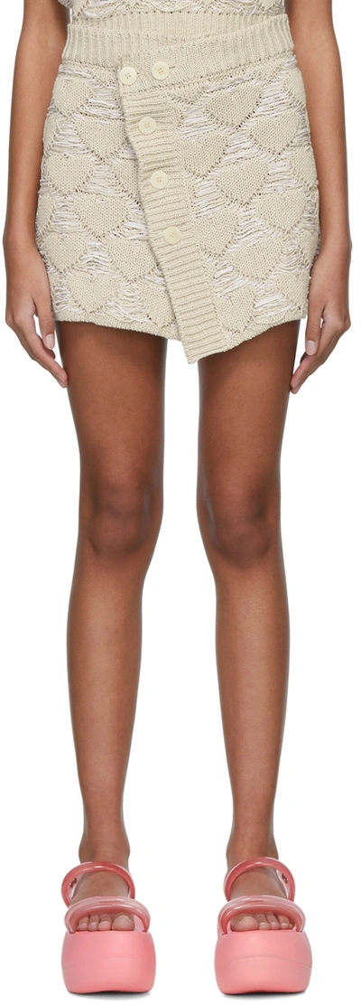 Marco Rambaldi Beige Cotton Miniskirt In 01 Rope-white