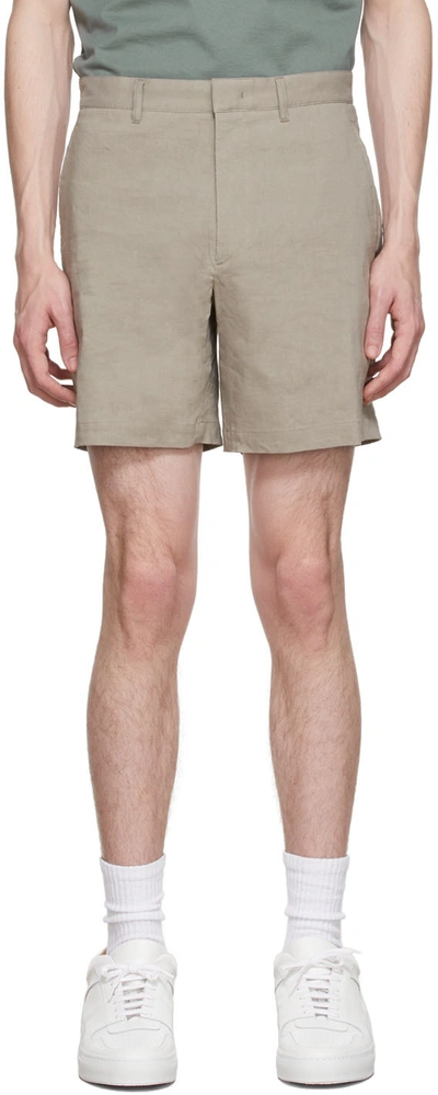 Theory Taupe Curtis Shorts In Grey