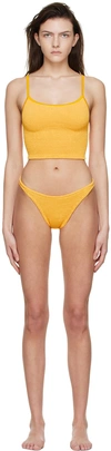 HUNZA G ORANGE NYLON BIKINI