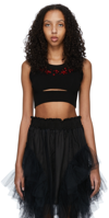 SIMONE ROCHA BLACK VISCOSE TANK TOP