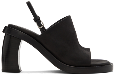 Ann Demeulemeester Black Calfskin Heeled Sandals