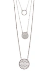 Olivia Welles Gleaming Layers Necklace In Silver / Clear
