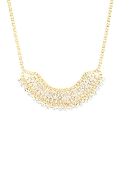 Olivia Welles Madalyn Bib Necklace In Gold-clear