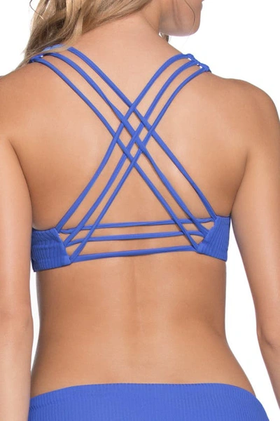 Maaji Azure Valley Reversible Triangle Bikini Top In Blue