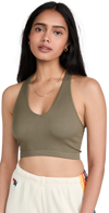 FP MOVEMENT BY FREE PEOPLE FREE THROW CROP TOP ARMY