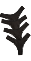 Stripe & Stare Black 4 Pack Thong Box In Black