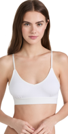 Stripe & Stare Scoop-neck Bralette In White