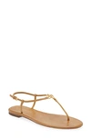 Tory Burch Capri T-strap Medallion Slingback Sandals In Toasted Bark