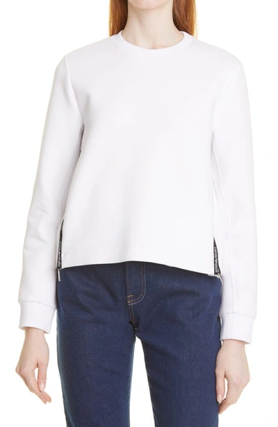 Emporio Armani Logo-trim Long-sleeved Sweatshirt In White