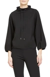 Theory Drawstring Mock Neck Sweater In Black