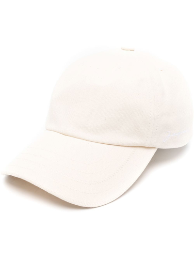 Jacquemus La Casquette Logo-embroidered Baseball Cap In Neutrals