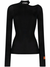 Heron Preston Cut-out Shoulder Long-sleeve T-shirt In Black